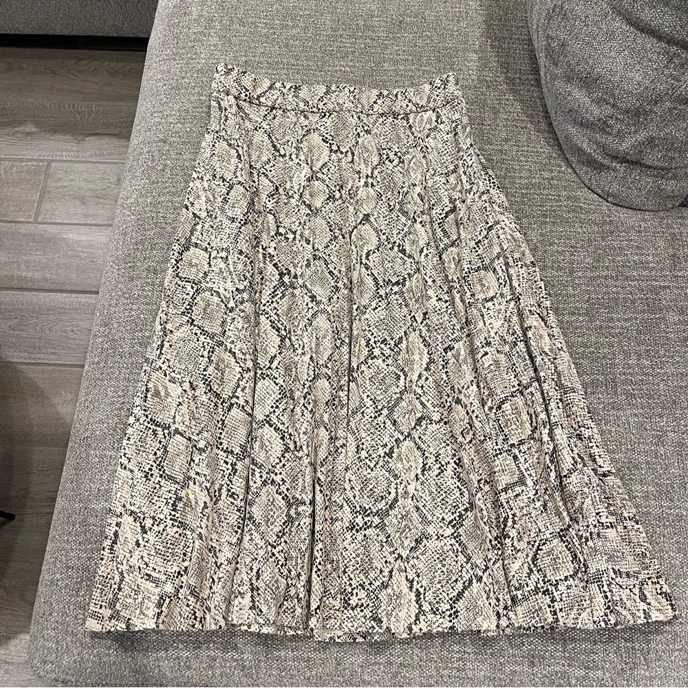 Marc New York Black and Cream Snake Print A-Line Skirt